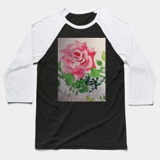 Pink rose watercolor painting Baseball T-Shirt